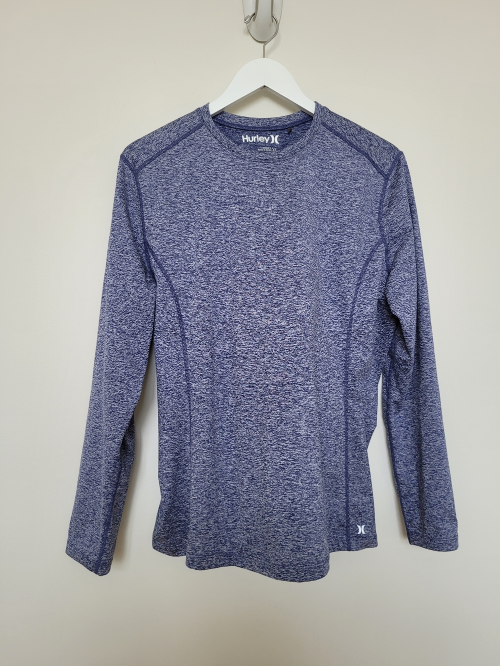 Hurley Women's Performance Long-Sleeve Crew Heather Purple Fleece Lined Size XL